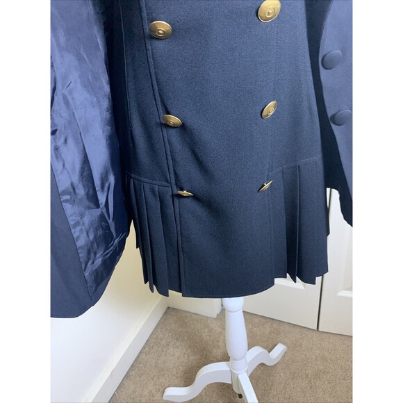 Rare VtG 80’90’BEBE Mini Pleated Dress Set Long Jacket Vest Made USA Sz 6 Small - Picture 8 of 16